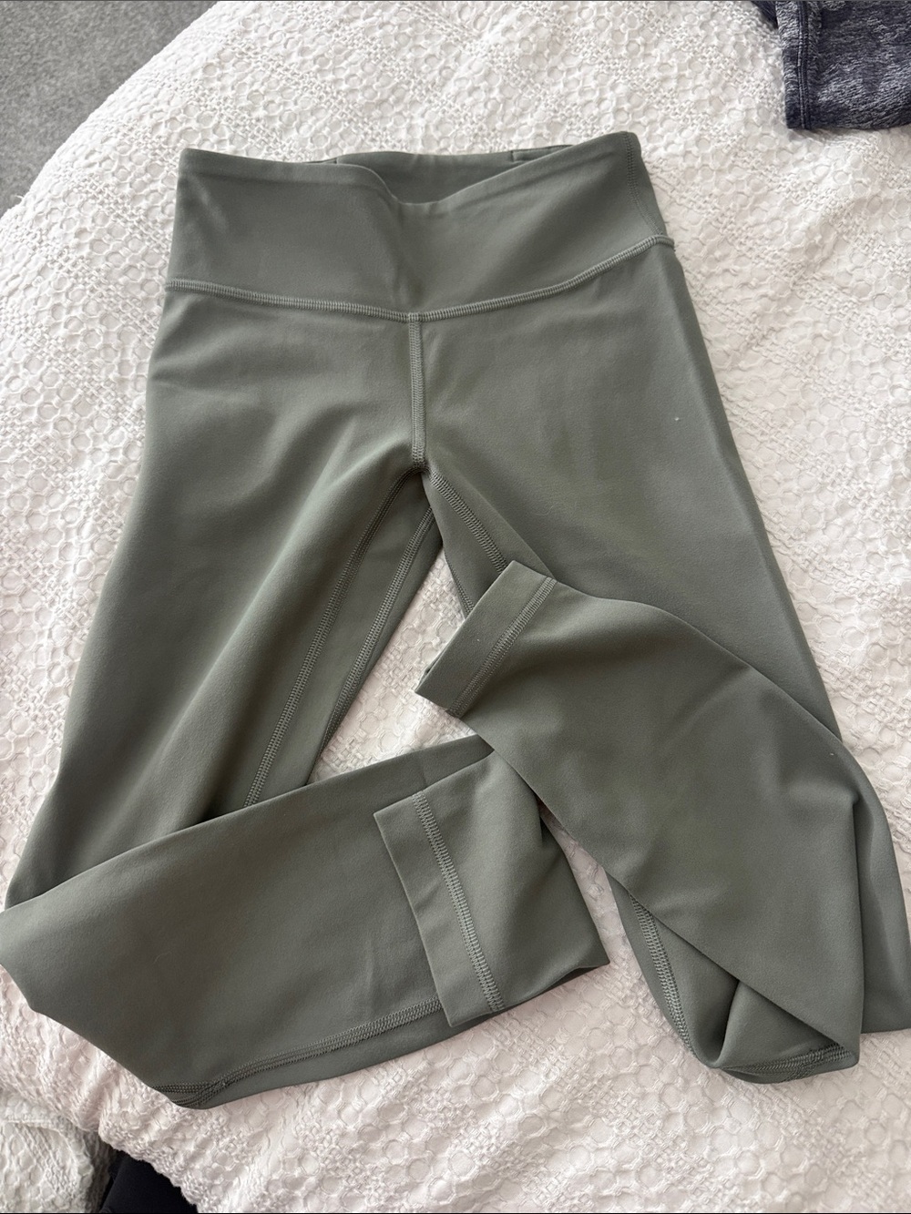 lululemon athletica Olive Green Cropped High-Rise Leggings